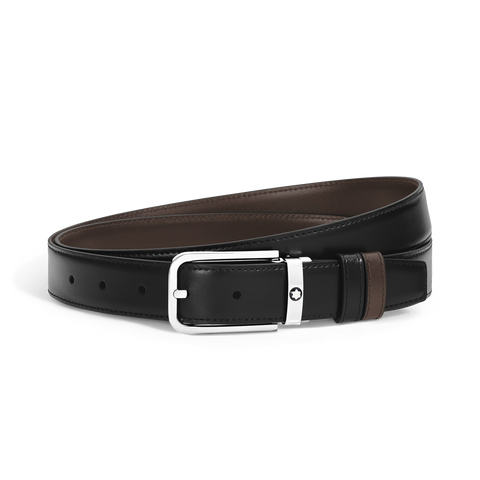 Montblanc - Cintura Reversibile 30 mm in Pelle Meisterstück con Fibbia Rettangolare