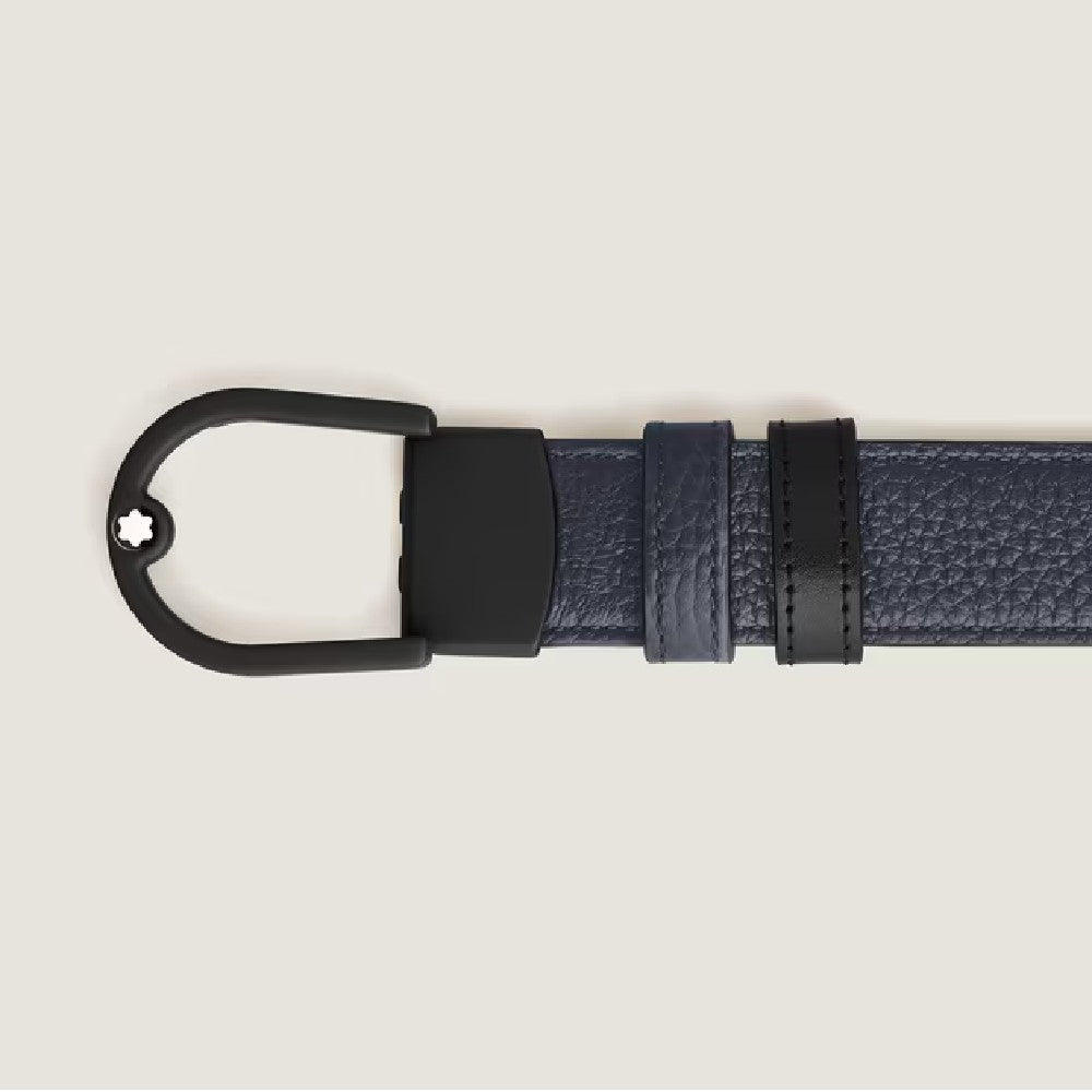 Montblanc - Cintura Reversibile Horseshoe 30 mm in Pelle con Grana