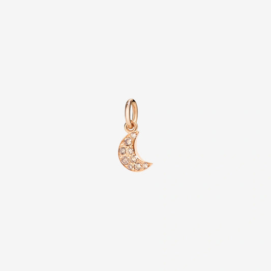 DoDo - Ciondolo luna oro rosa & diamanti brown