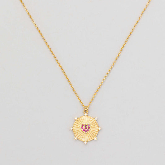 Versari - Collana Medaglione Cuore Raggiato