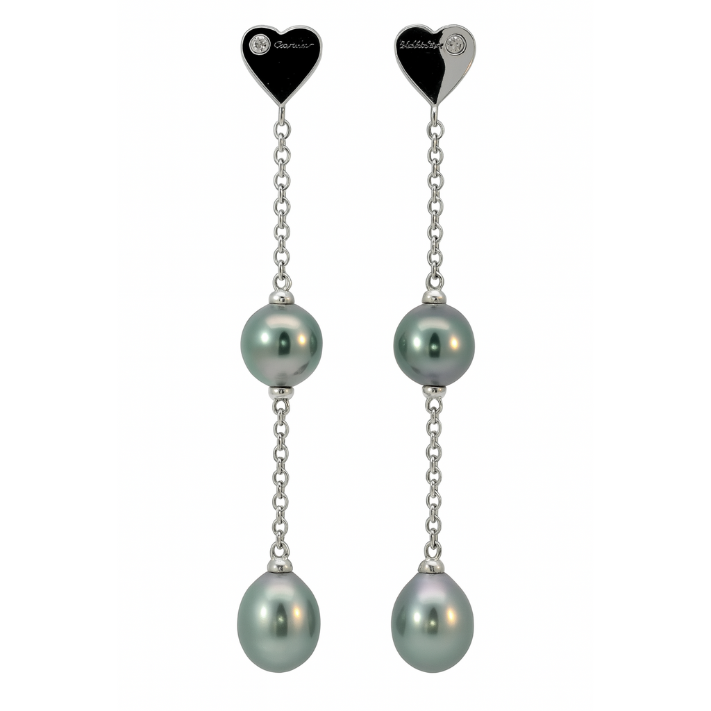 Salvini Orecchini in Oro, Perle Tahiti e Diamanti