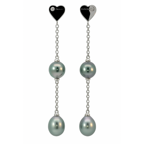 Salvini Orecchini in Oro, Perle Tahiti e Diamanti