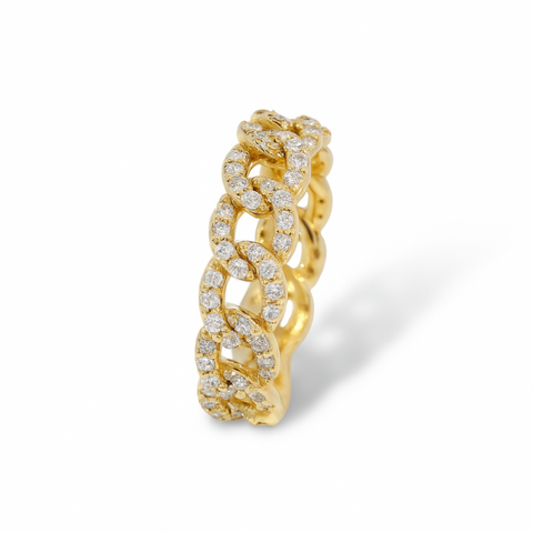 Crivelli - Anello groumette in Oro giallo con Diamanti