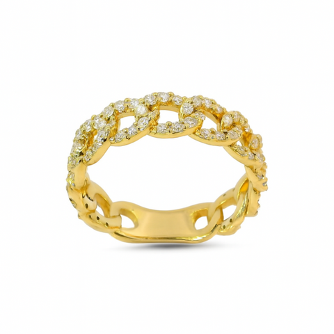 Crivelli - Anello groumette in Oro giallo con Diamanti