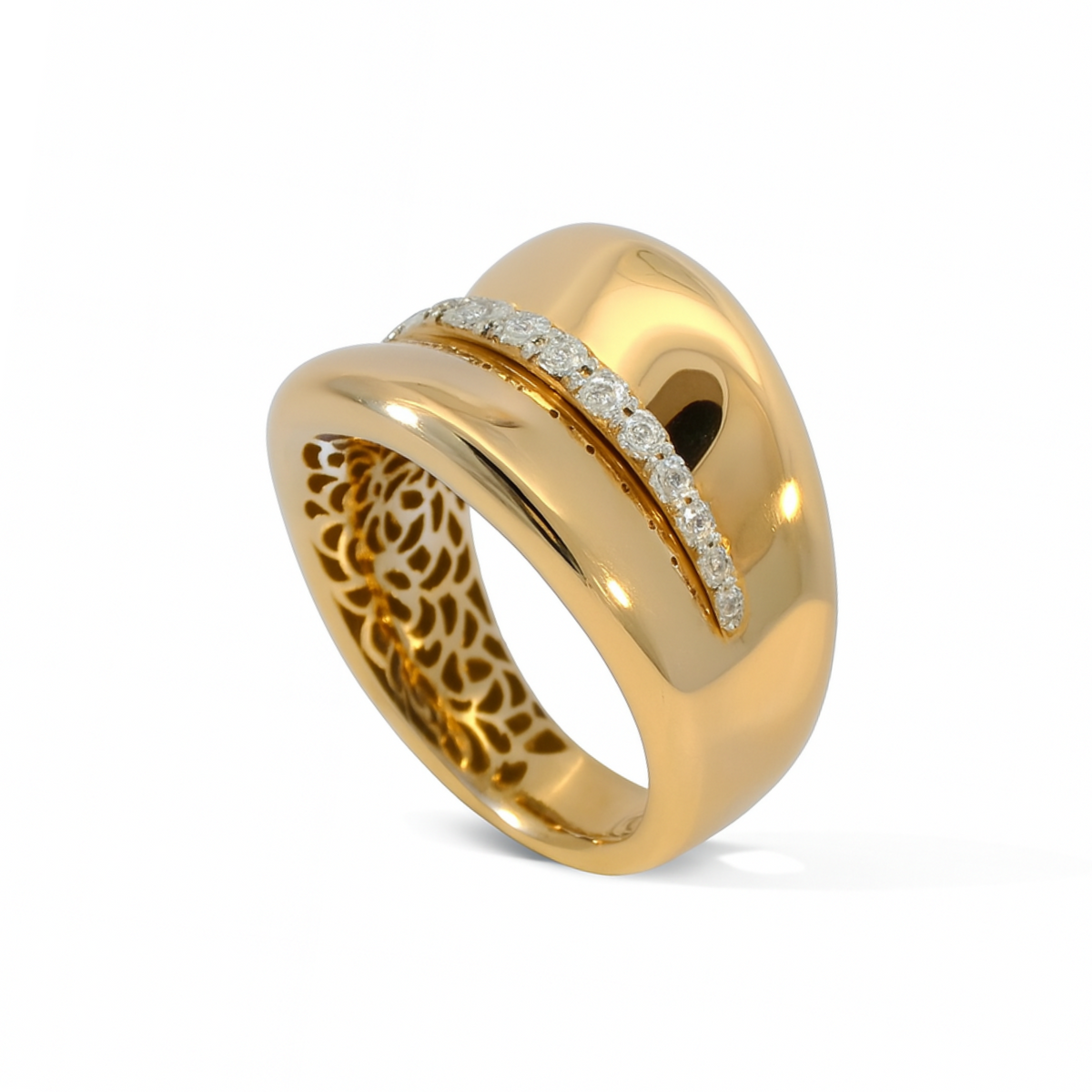 Giorgio Visconti - Anello in Oro Giallo con Diamanti.