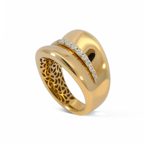 Giorgio Visconti - Anello in Oro Giallo con Diamanti.