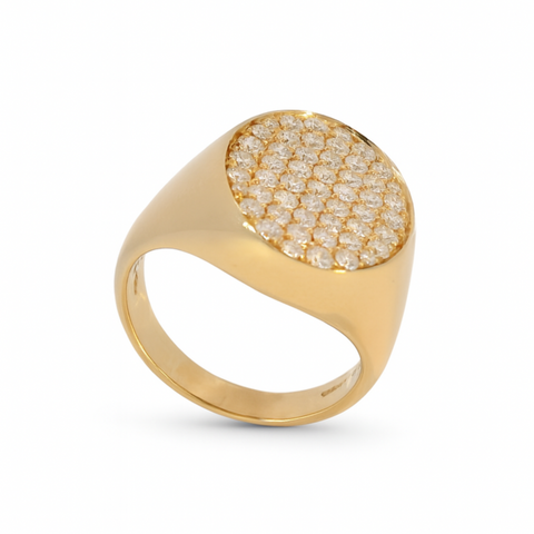 Crivelli – Anello Sigillo Ovale Pavè.