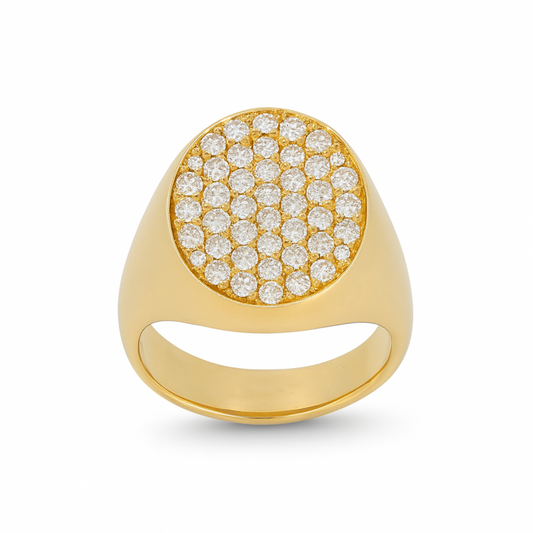 Crivelli – Anello Sigillo Ovale Pavè.