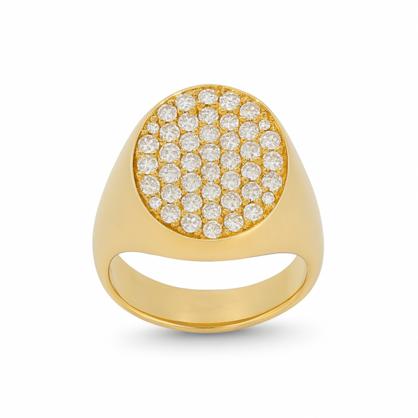 Crivelli – Anello Sigillo Ovale Pavè.