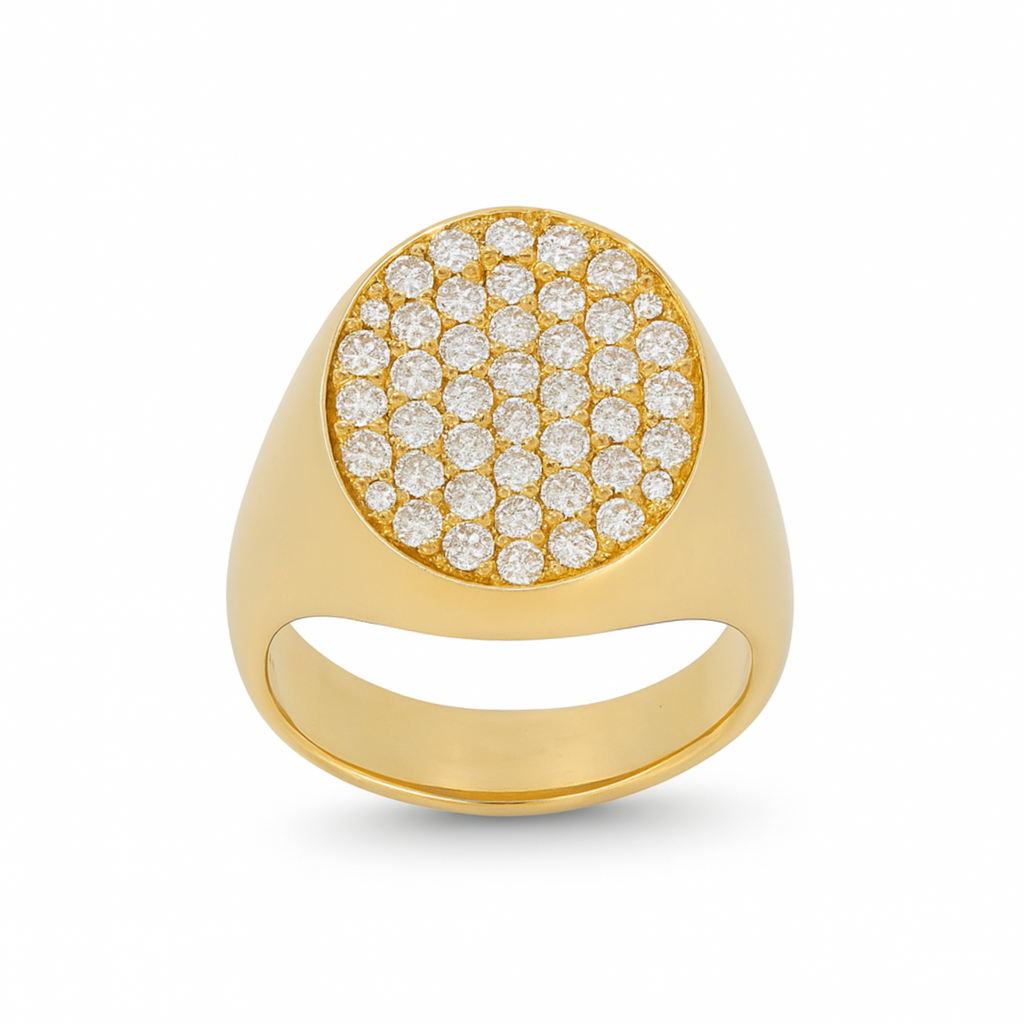 Crivelli – Anello Sigillo Ovale Pavè.