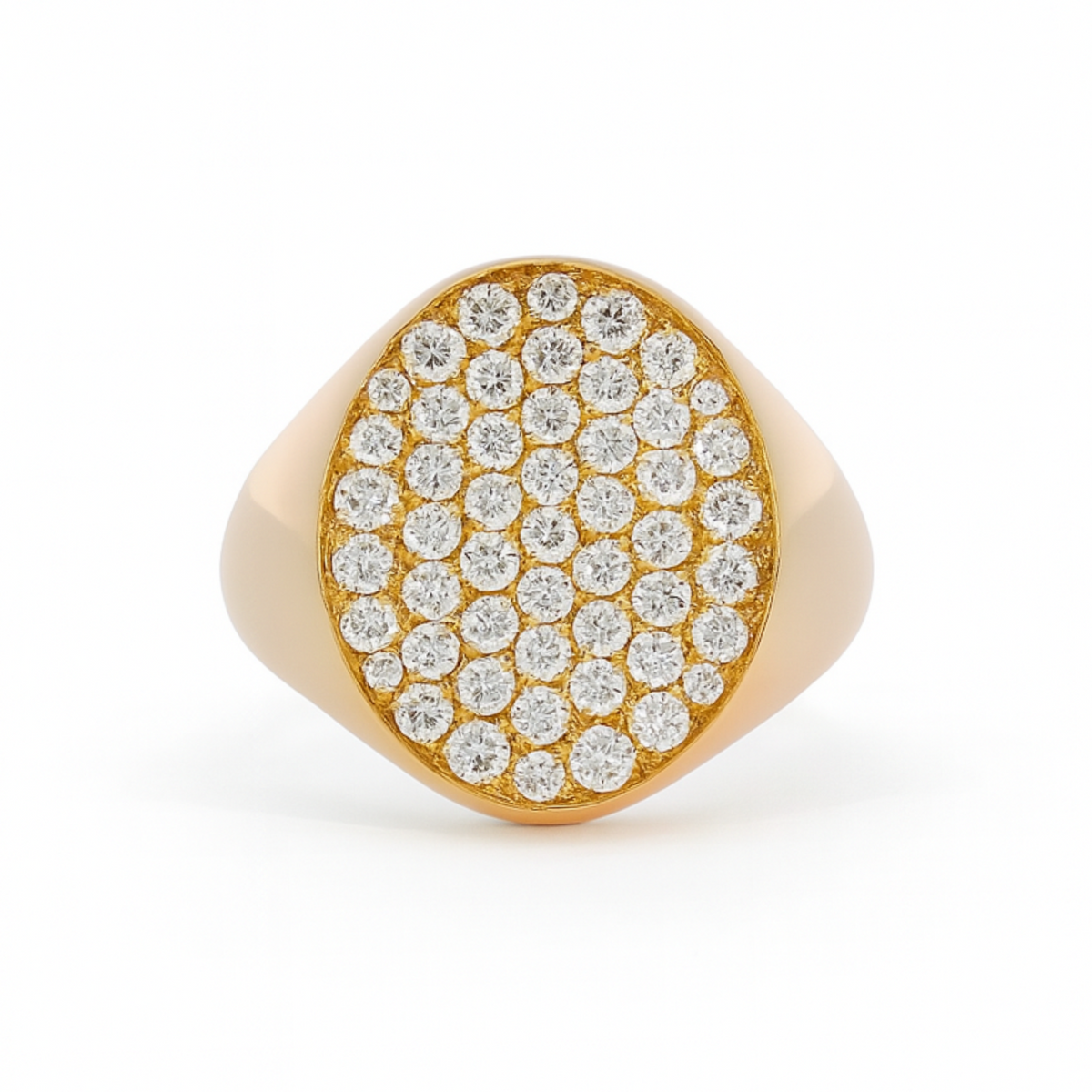 Crivelli – Anello Sigillo Ovale Pavè.