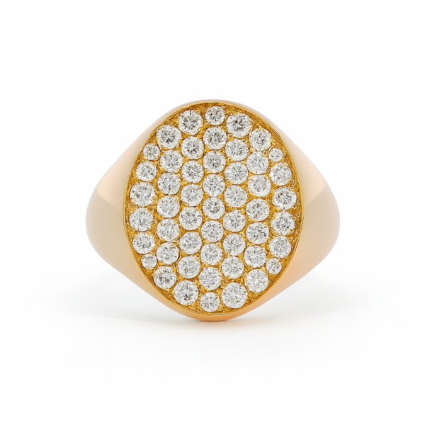 Crivelli – Anello Sigillo Ovale Pavè.