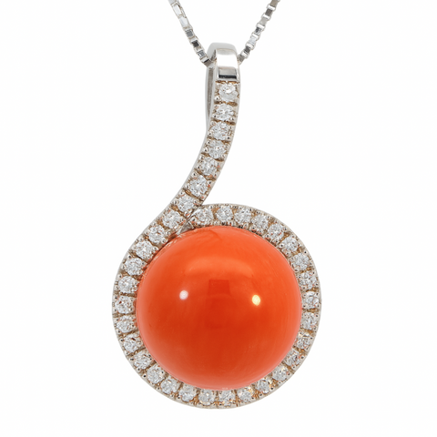 Cozzari Girocollo corallo e brillanti