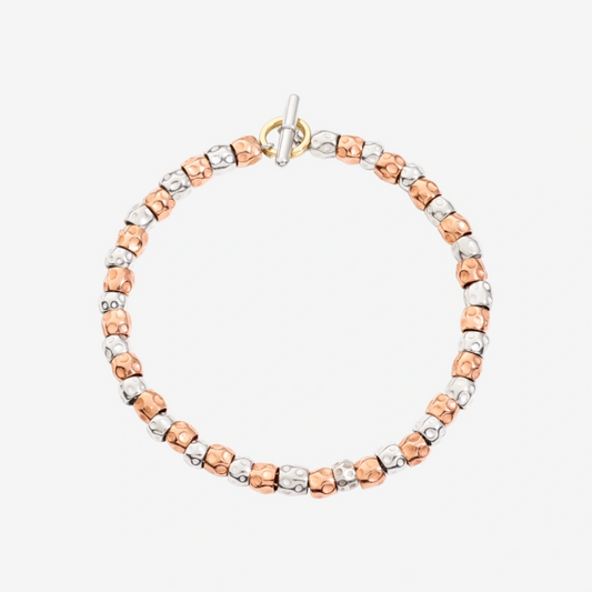 DoDo - Bracciale Granelli Oro Rosa 9K e Argento