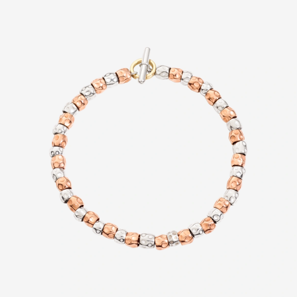 DoDo - Bracciale Granelli Oro Rosa 9K e Argento