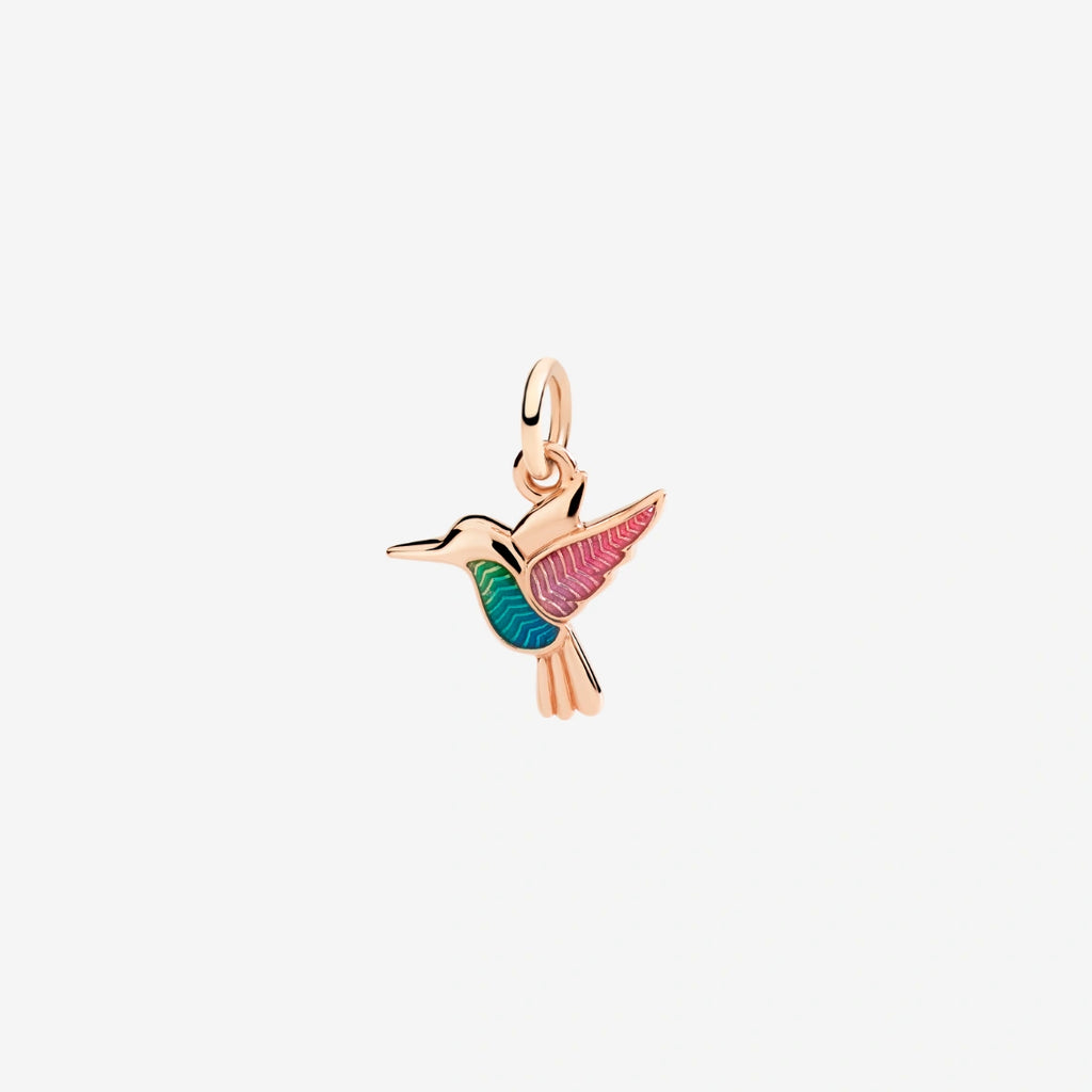 DoDo - Ciondolo colibrì oro rosa & smalto