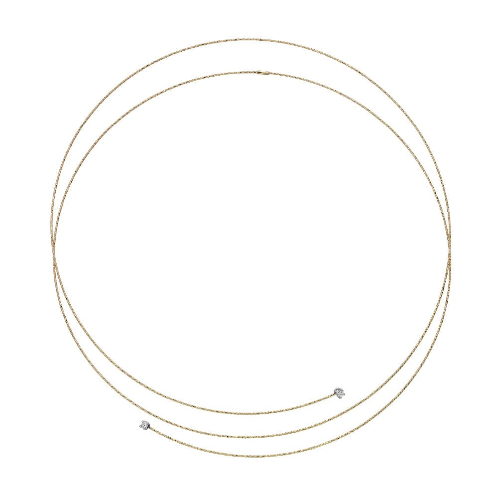 Magic Wire - Collana Silenzio in oro giallo con diamanti