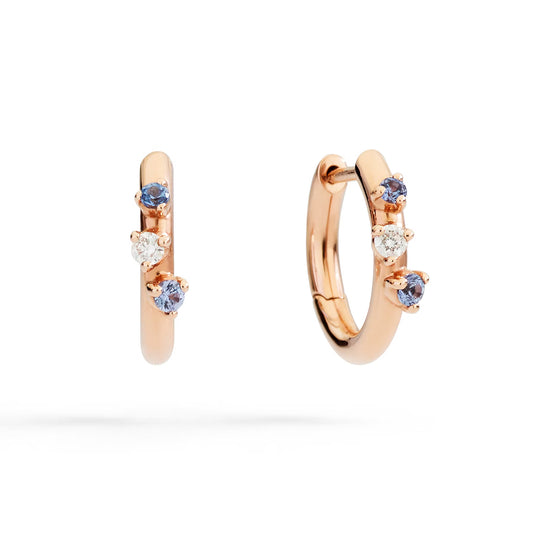 DoDo - Orecchini Hoop oro rosa, zaffiri e diamanti