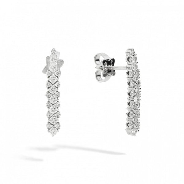 Recarlo Orecchini Pendenti Fantasia in Oro Bianco e Diamanti