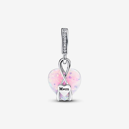 Pandora Pendente Cuore di Mamma Rosa Opalescente
