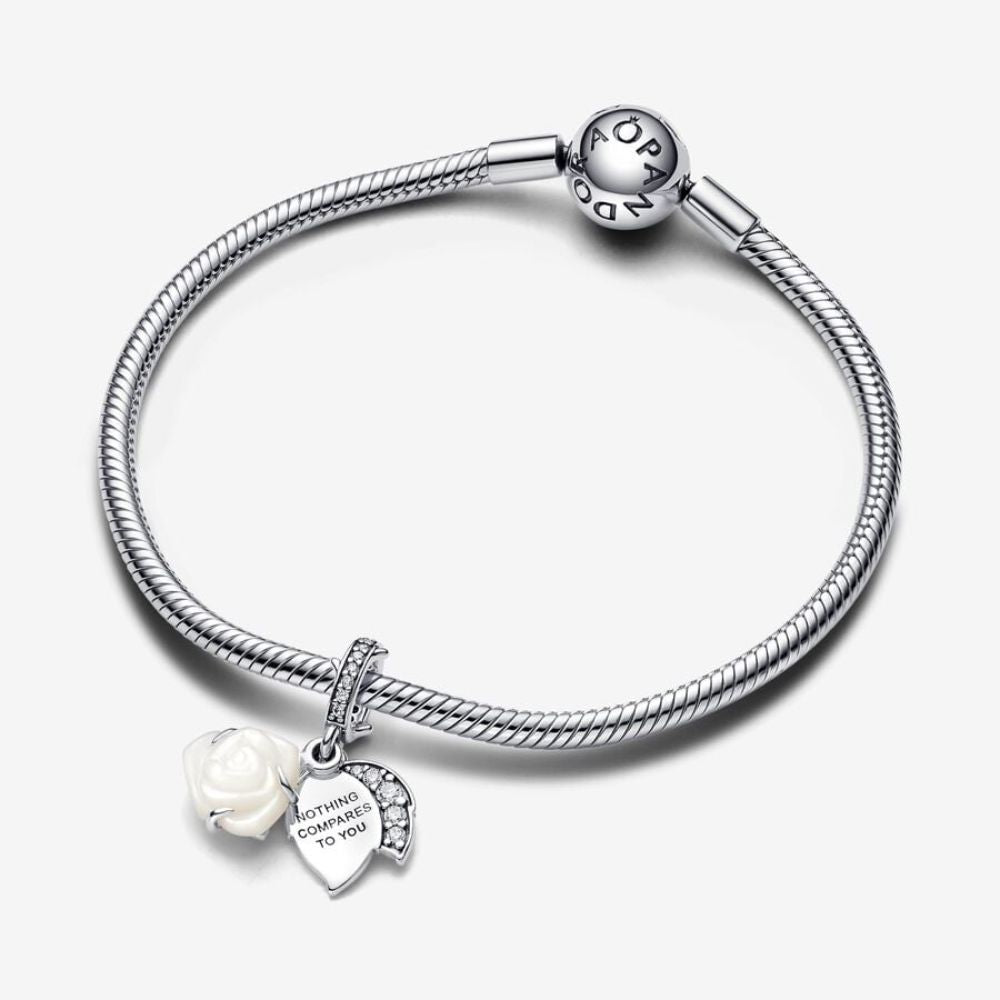 Pandora Charm Pendente Rosa Bianca