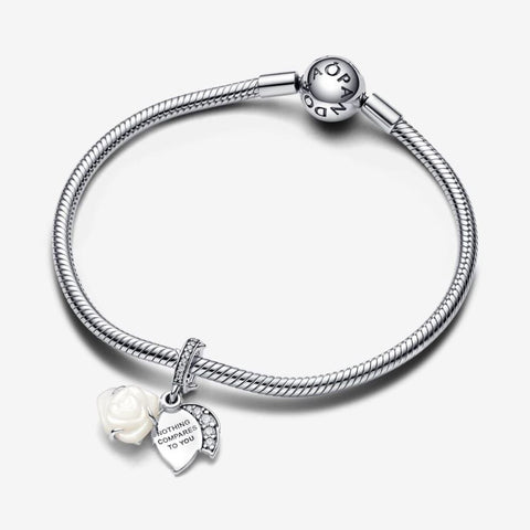 Pandora Charm Pendente Rosa Bianca