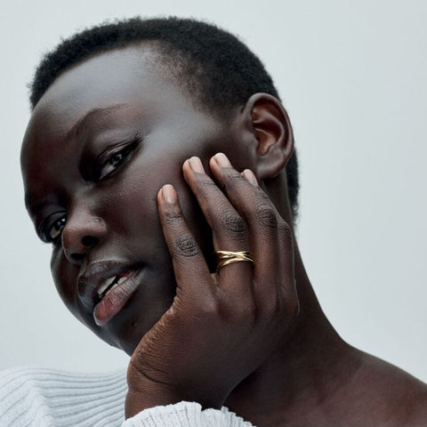 Pandora Anello Tripla Linea Sinuosa