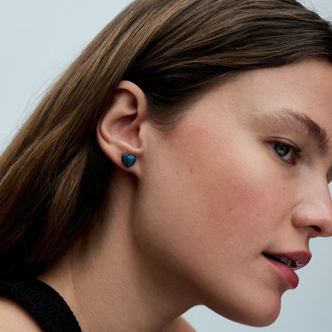 Pandora Orecchini Cuori Opali Verdi e Blu