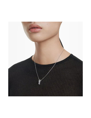 Swarovski Pendente Hyperbola Taglio misto, Twist, Bianco, Placcato rodio