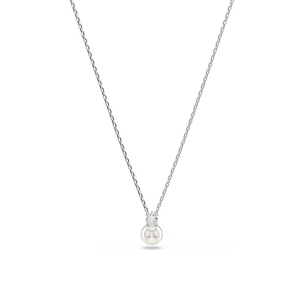 Swarovski Pendente Matrix Crystal Pearl, Taglio Round, Bianco, Placcato rodio
