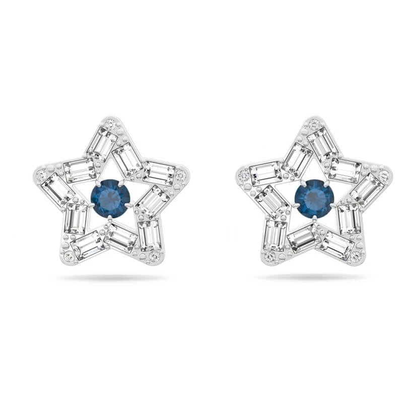 Swarovski Orecchini Stella con cristalli e zircone blu