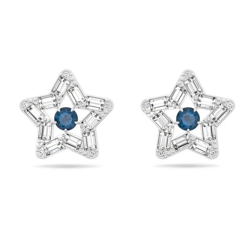 Swarovski Orecchini Stella con cristalli e zircone blu