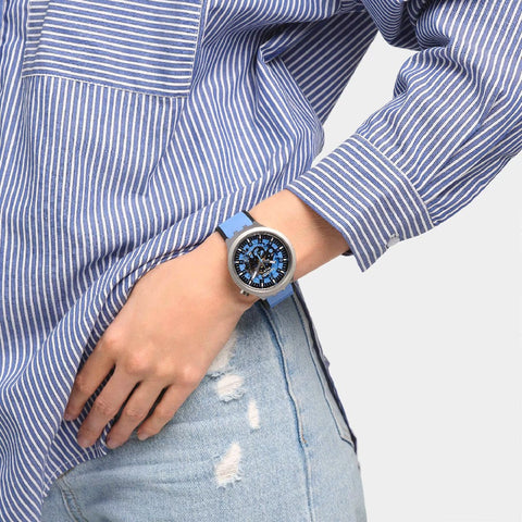 Swatch - Orologio Unisex Big Bold Azure Blue Daze