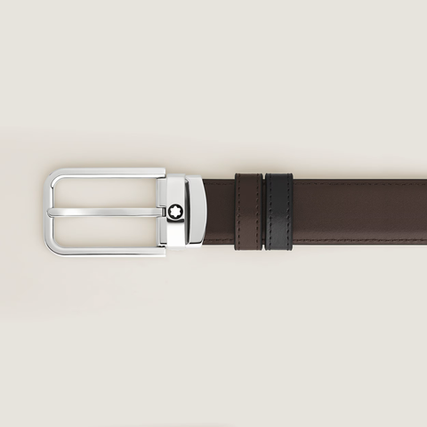 Montblanc - Cintura Reversibile 30 mm in Pelle Meisterstück con Fibbia Rettangolare