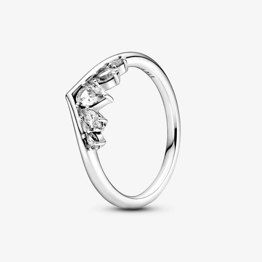 Pandora Anello chevron scintillante con pietre con taglio a goccia e Marquise