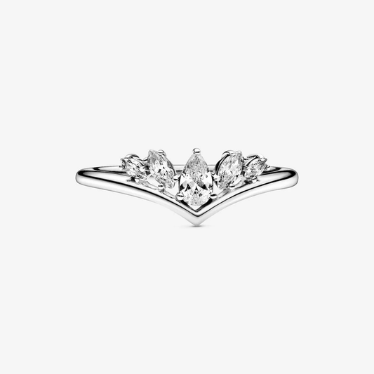 Pandora Anello chevron scintillante con pietre con taglio a goccia e Marquise