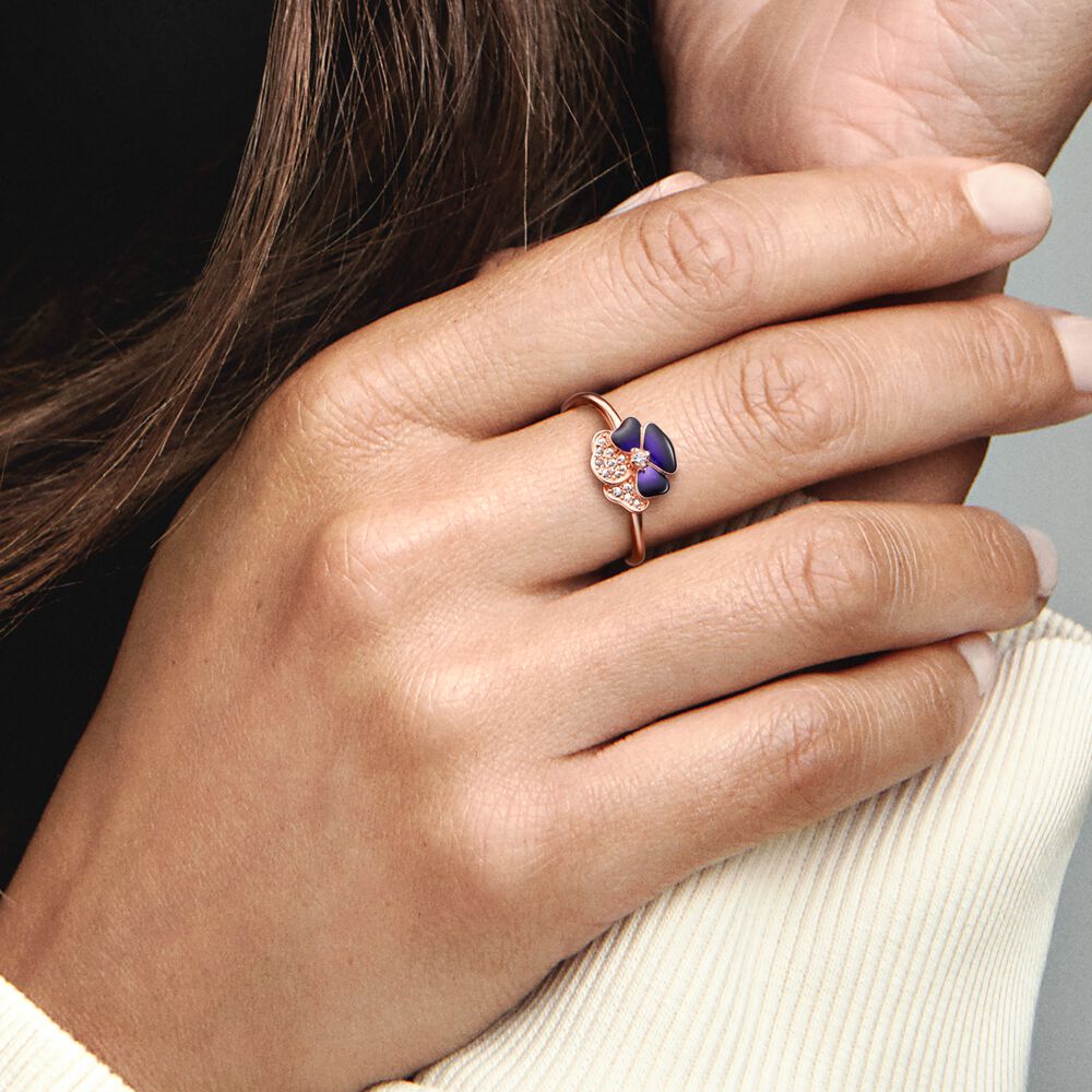 Pandora Anello Viola del Pensiero Luminosa