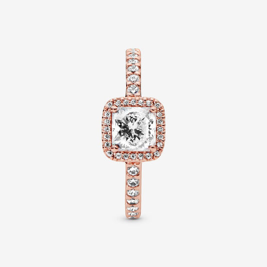 Pandora Anello Punto Luce scintillante con pietra quadrata