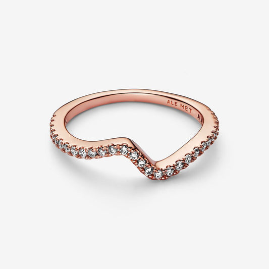 Pandora Anello Onda Pietre Luminose