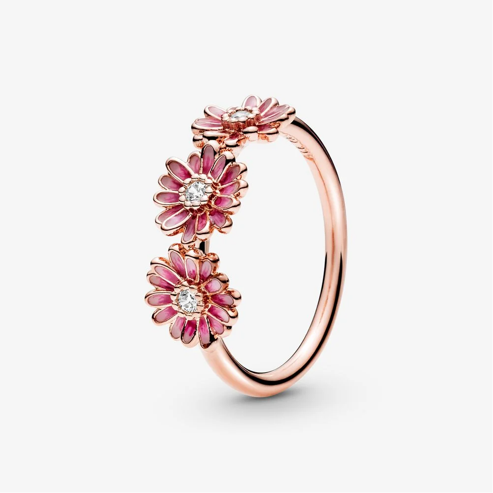 Pandora Anello con tre Margherite rosa Cozzari Gioielleria