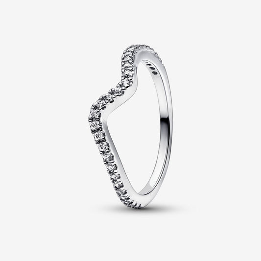Pandora Anello Onda Pietre Luminose