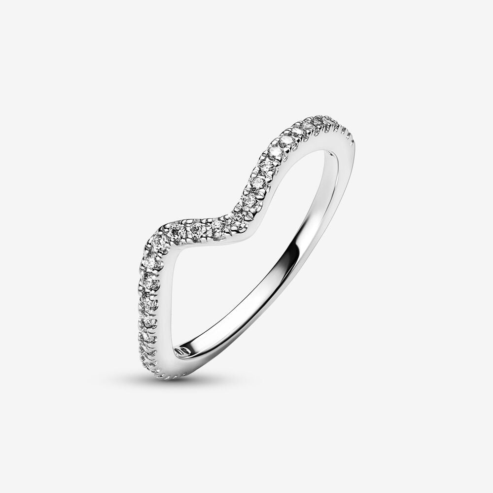 Pandora Anello Onda Pietre Luminose