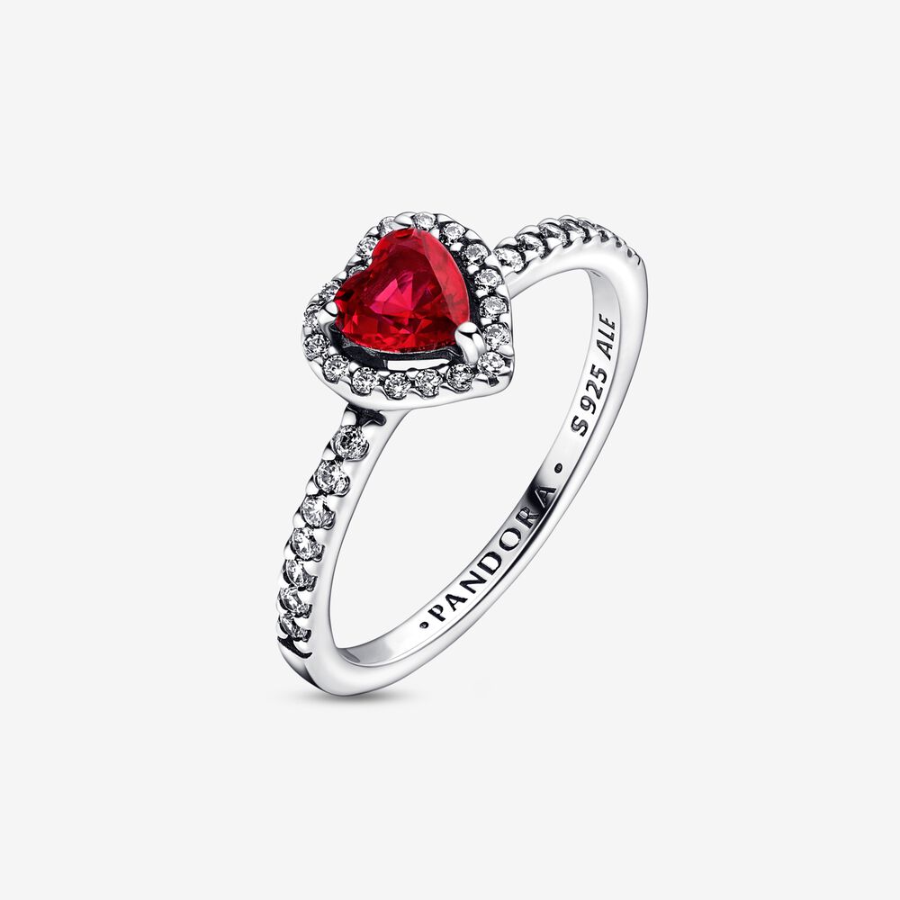 Pandora Anello Cuore Rosso e Pavè