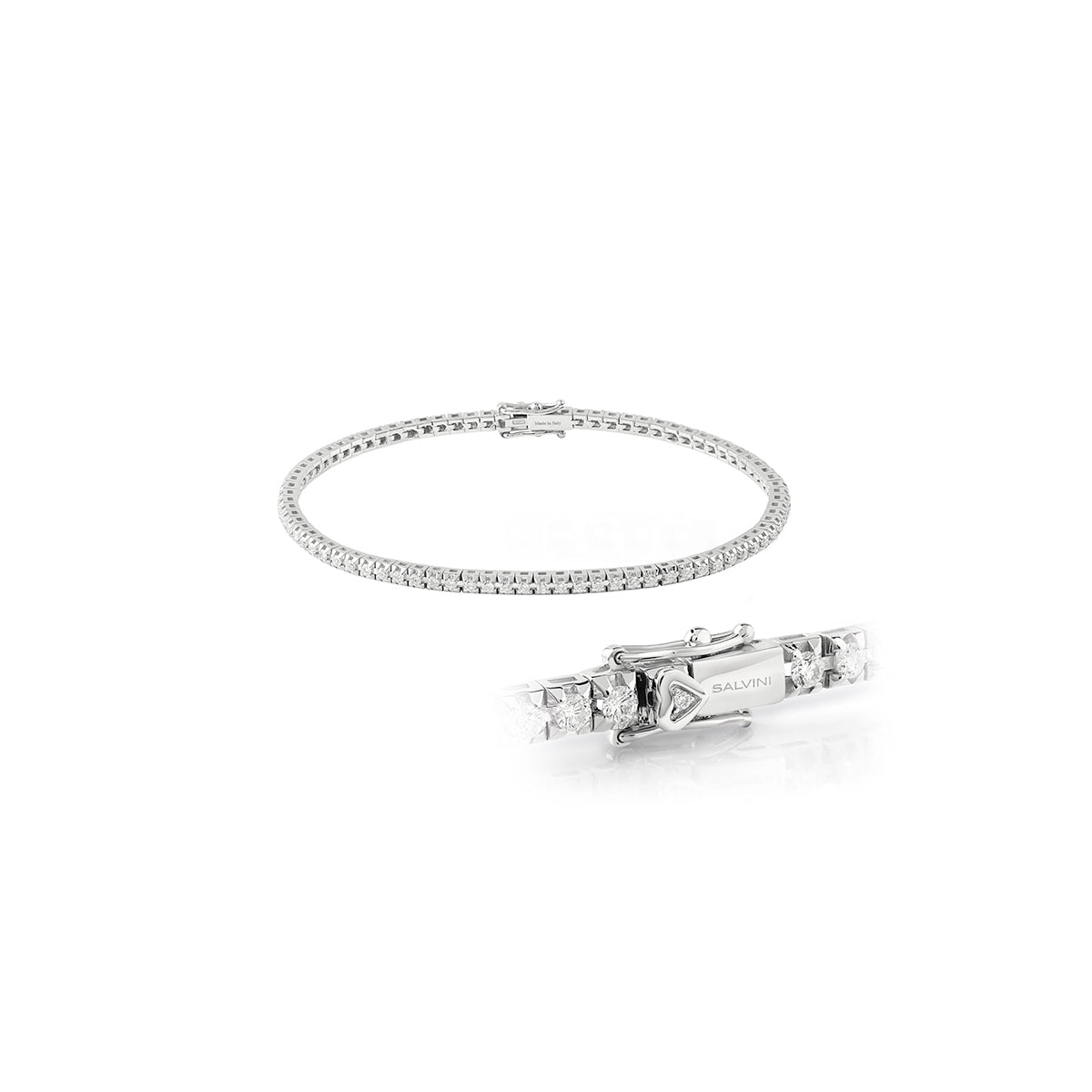 Salvini Bracciale Tennis Battito in oro bianco e diamanti
