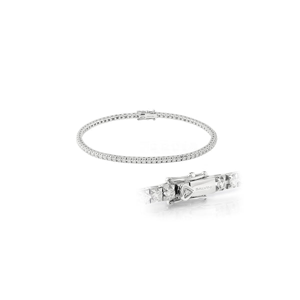 Salvini Bracciale Tennis Battito in oro bianco e diamanti