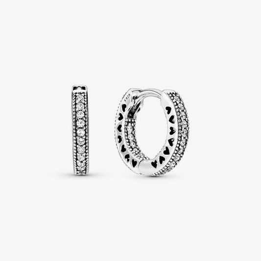 Pandora Orecchini a cerchio Cuore con pavé