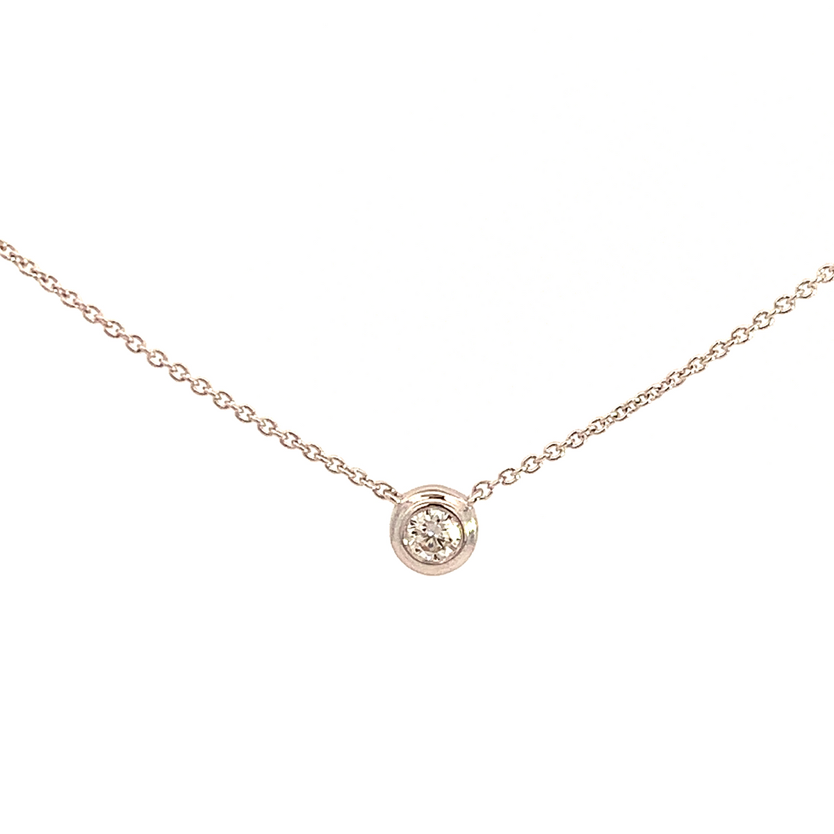 Crivelli Girocollo con punto luce in oro bianco e diamante ct. 0,10