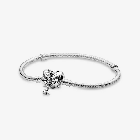 Pandora Bracciale Moments con maglia snake e chiusura a farfalla