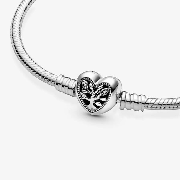 Pandora Bracciale Moments chiusura a cuore e albero della famiglia
