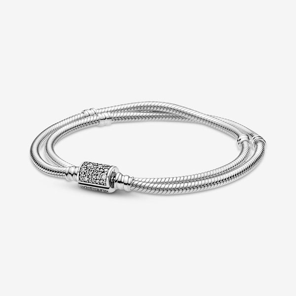Pandora Doppio Bracciale con Chiusura Pavè
